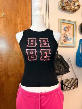 Vintage Y2K Bebe Sport BE BE Ribbed Graphic Tank Top